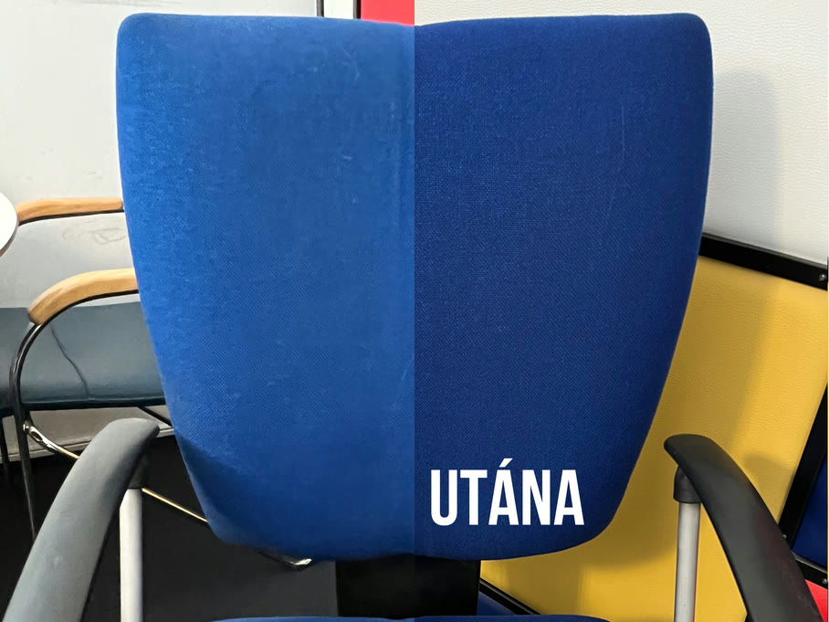Irodai szék kárpitja tisztítás előtt és után